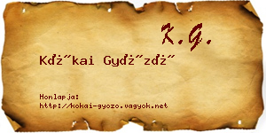 Kókai Győző névjegykártya